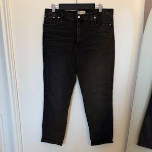 Madewell High Rise Slim Boyjean Charcoal Denim Jeans